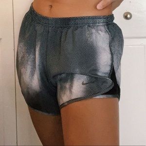 Black and white patterned Nike Running Shorts